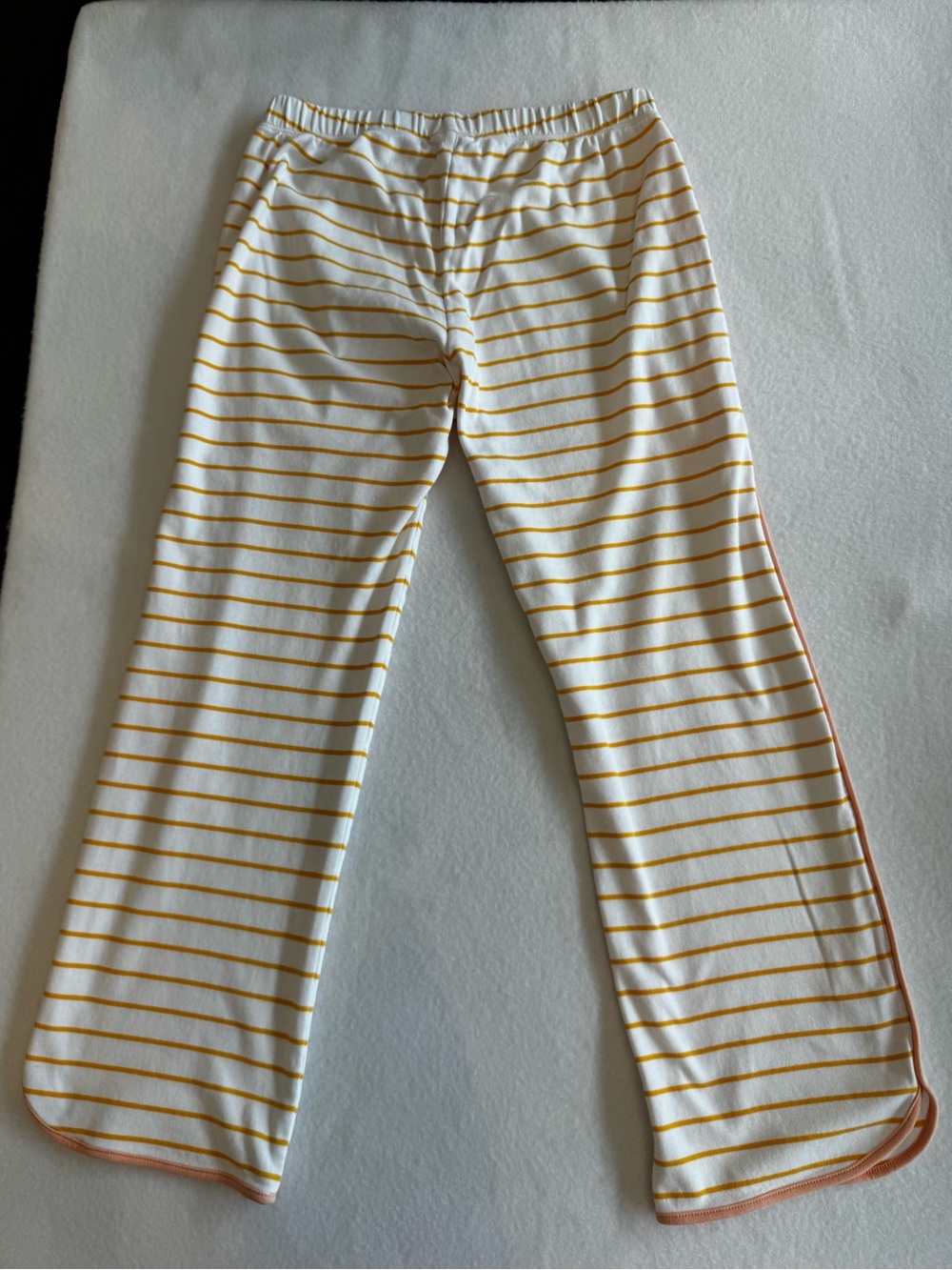 Striped Cotton Pajama Set - White & Yellow - Picture 7 of 9